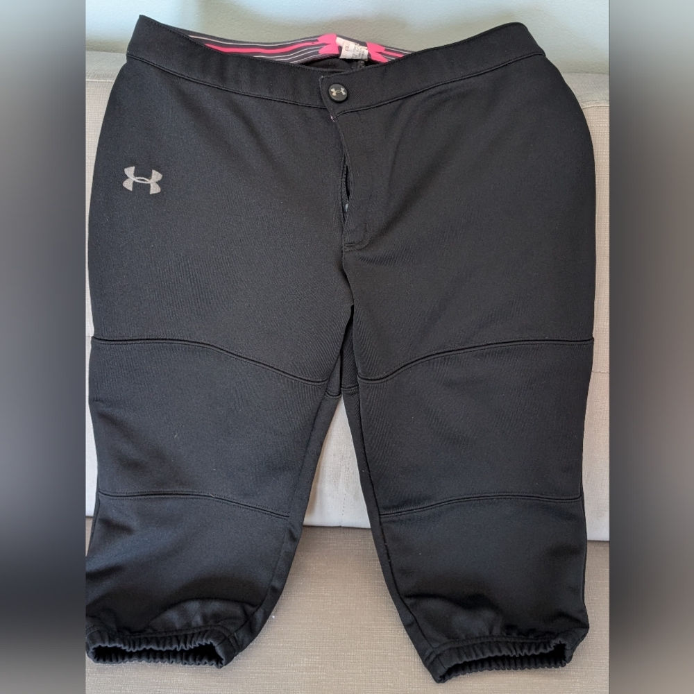 Girls Youth Large Under Armour Black Softball Pants